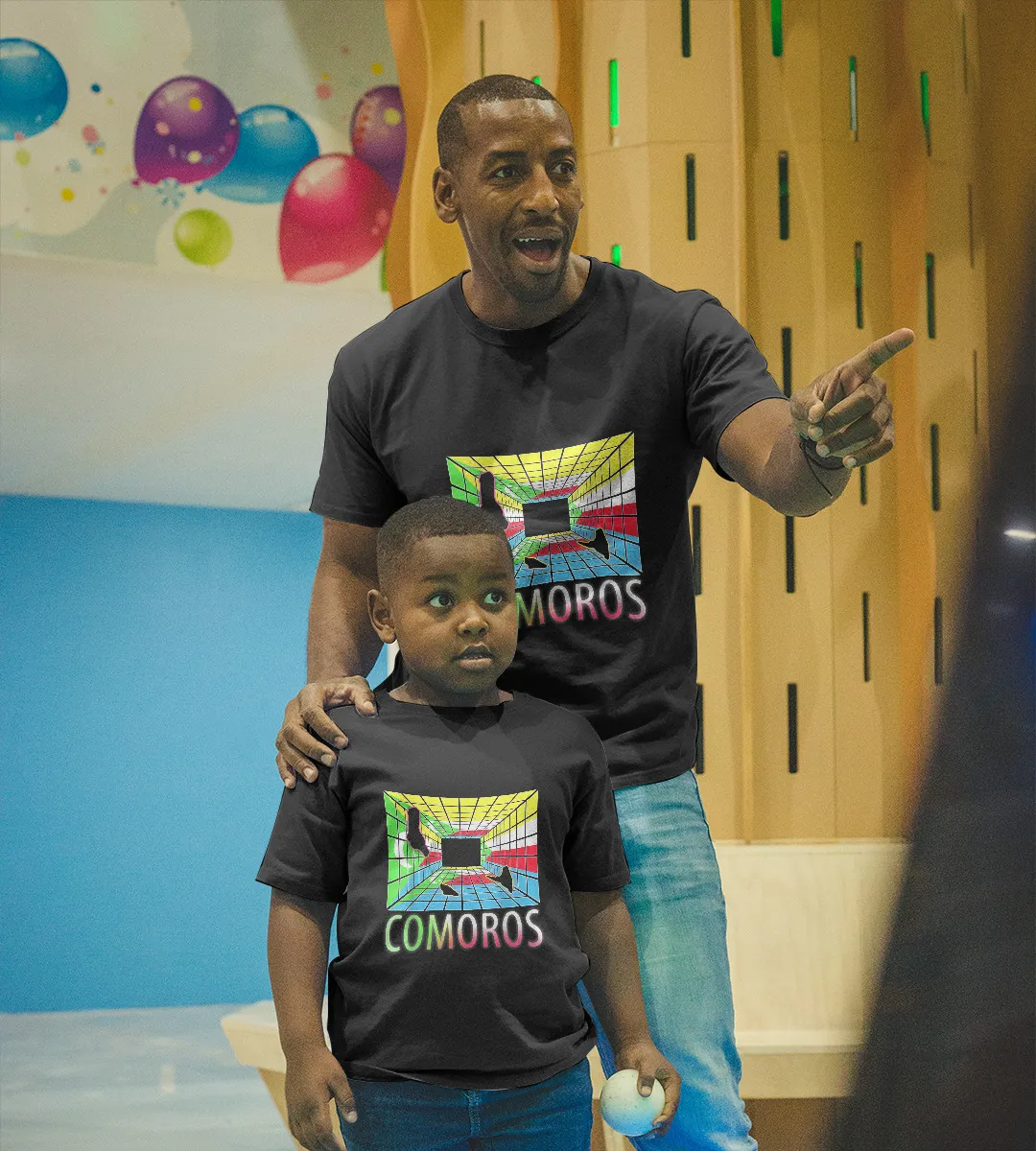 1sttheworld T-Shirt - Comoros Map T-Shirt Black A35