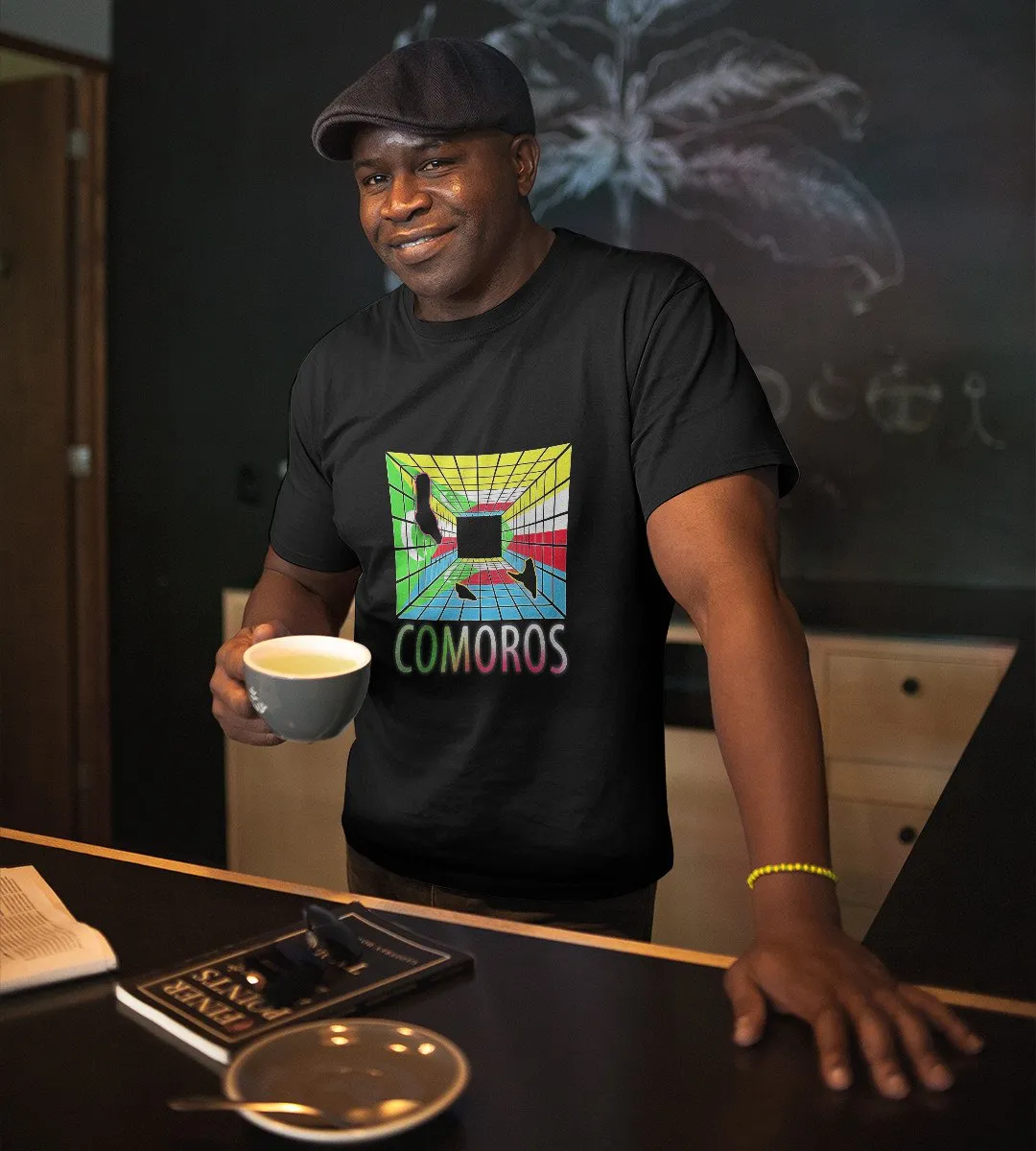 1sttheworld T-Shirt - Comoros Map T-Shirt Black A35