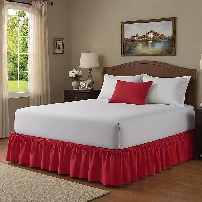 21" Inch Drop Wrap-Around Bed Skirt Ivory 1-Piece Egyptian Cotton