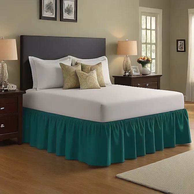 21" Inch Drop Wrap-Around Bed Skirt Ivory 1-Piece Egyptian Cotton