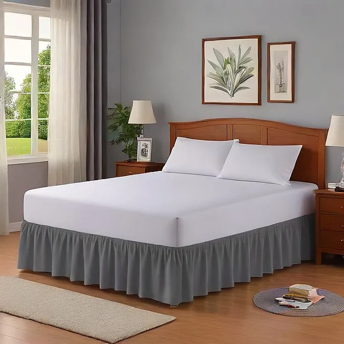 21" Inch Drop Wrap-Around Bed Skirt Ivory 1-Piece Egyptian Cotton