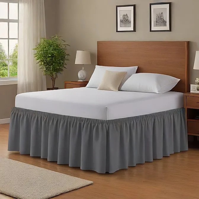 21" Inch Drop Wrap-Around Bed Skirt Ivory 1-Piece Egyptian Cotton