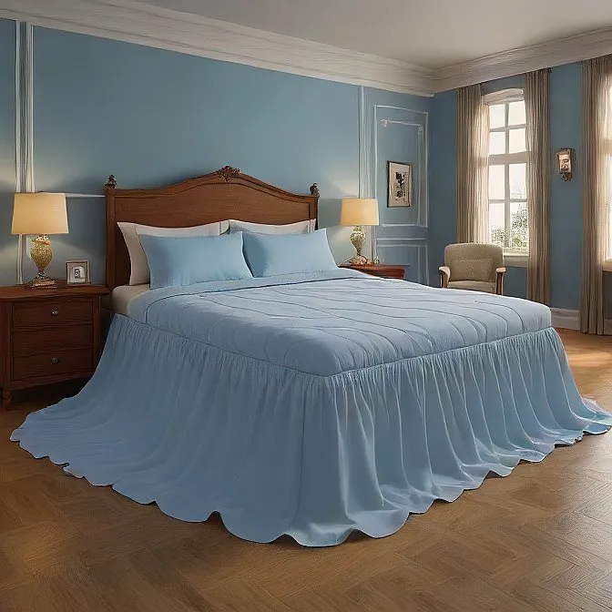 21" Inch Drop Wrap-Around Bed Skirt Ivory 1-Piece Egyptian Cotton