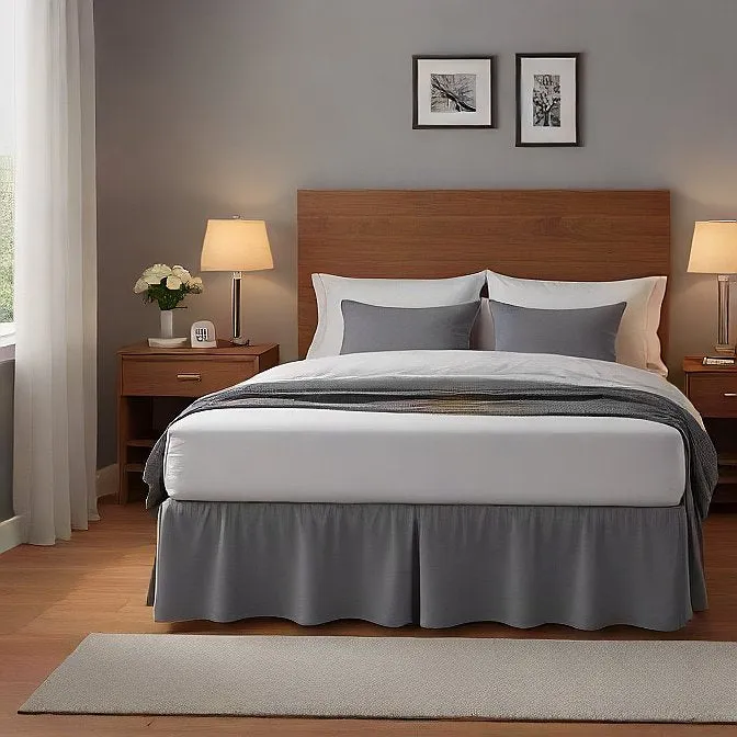 21" Inch Drop Wrap-Around Bed Skirt Ivory 1-Piece Egyptian Cotton