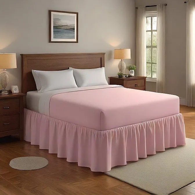 21" Inch Drop Wrap-Around Bed Skirt Ivory 1-Piece Egyptian Cotton