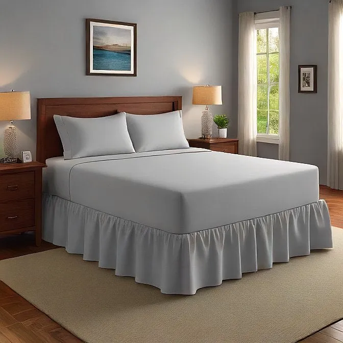 21" Inch Drop Wrap-Around Bed Skirt Ivory 1-Piece Egyptian Cotton