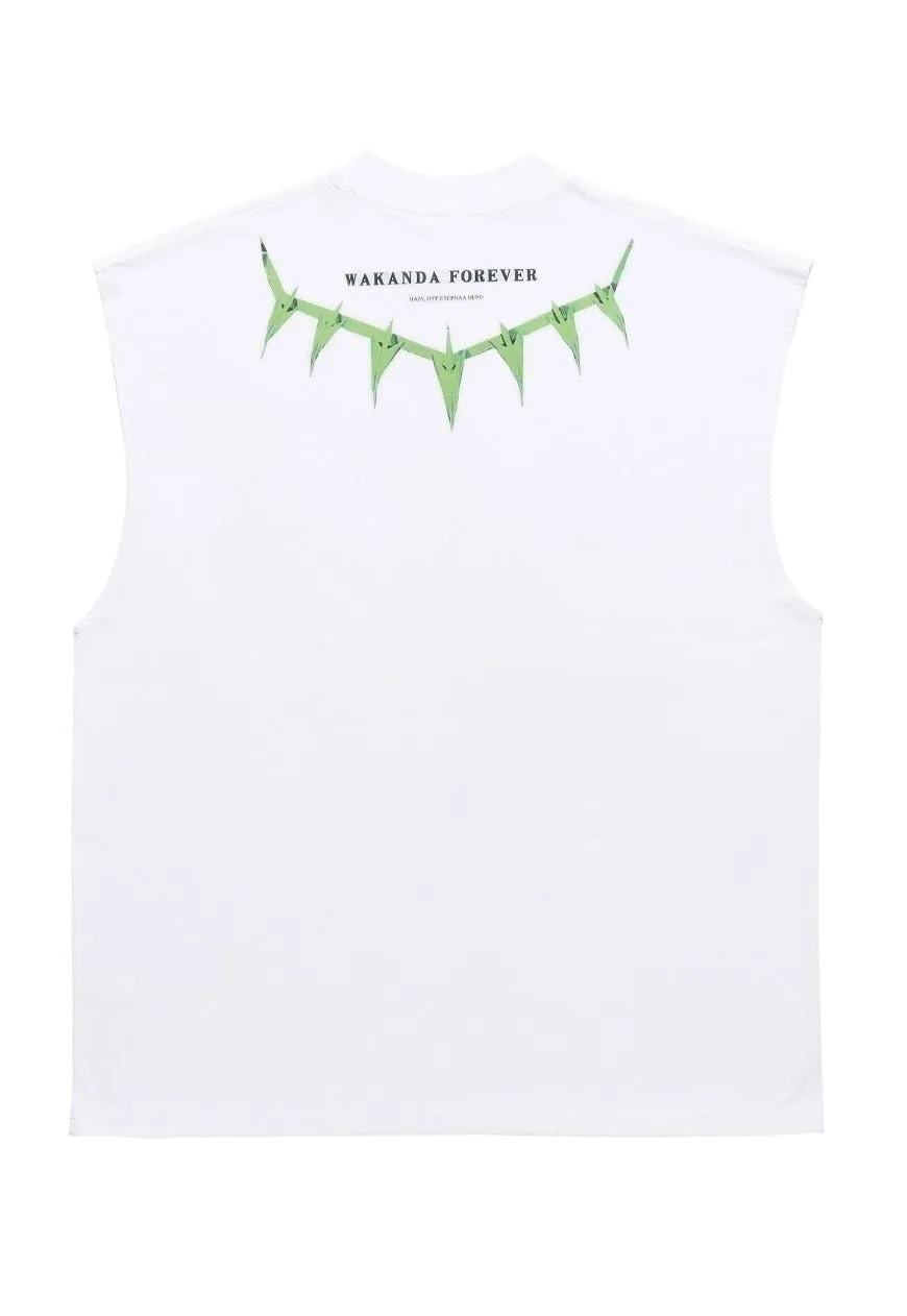 Black panther sleeveless t-shirt retro tank top surfer vest