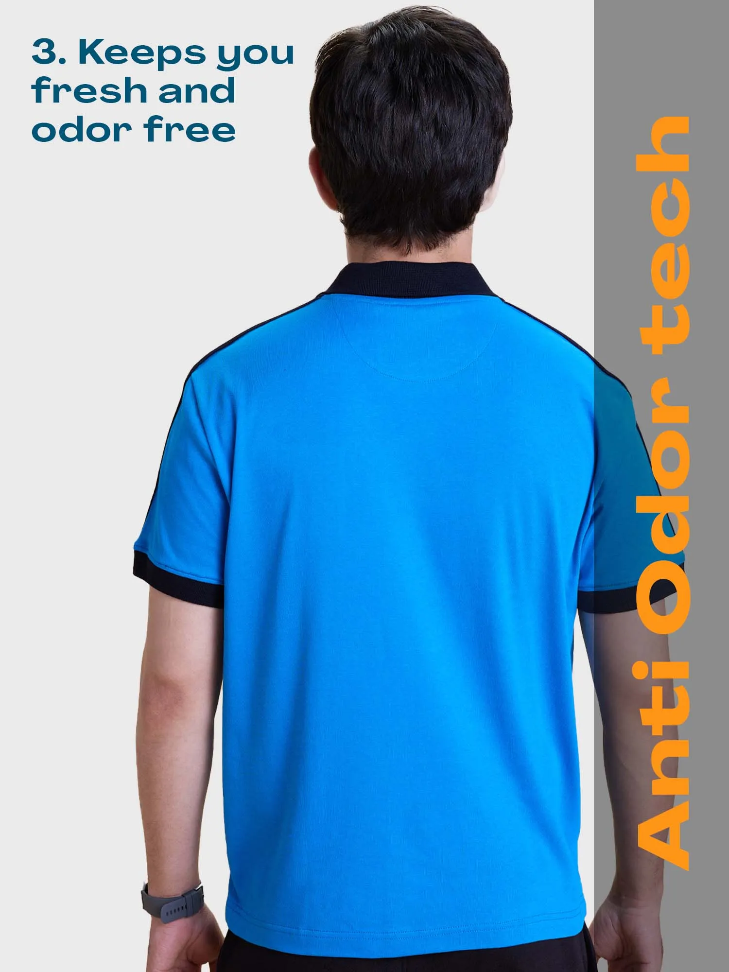 Color Block Regular Fit Polo- Anti Odour