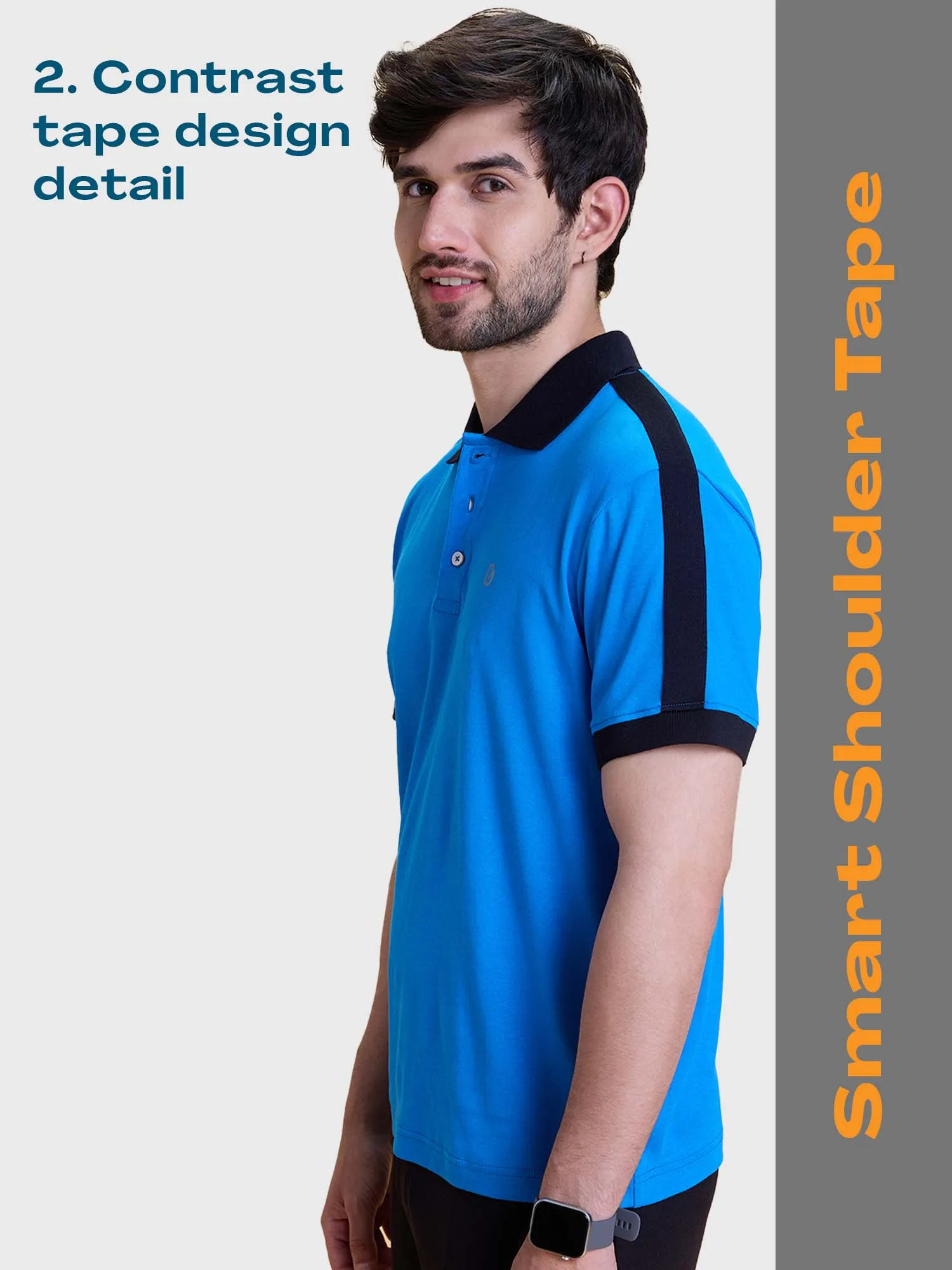 Color Block Regular Fit Polo- Anti Odour