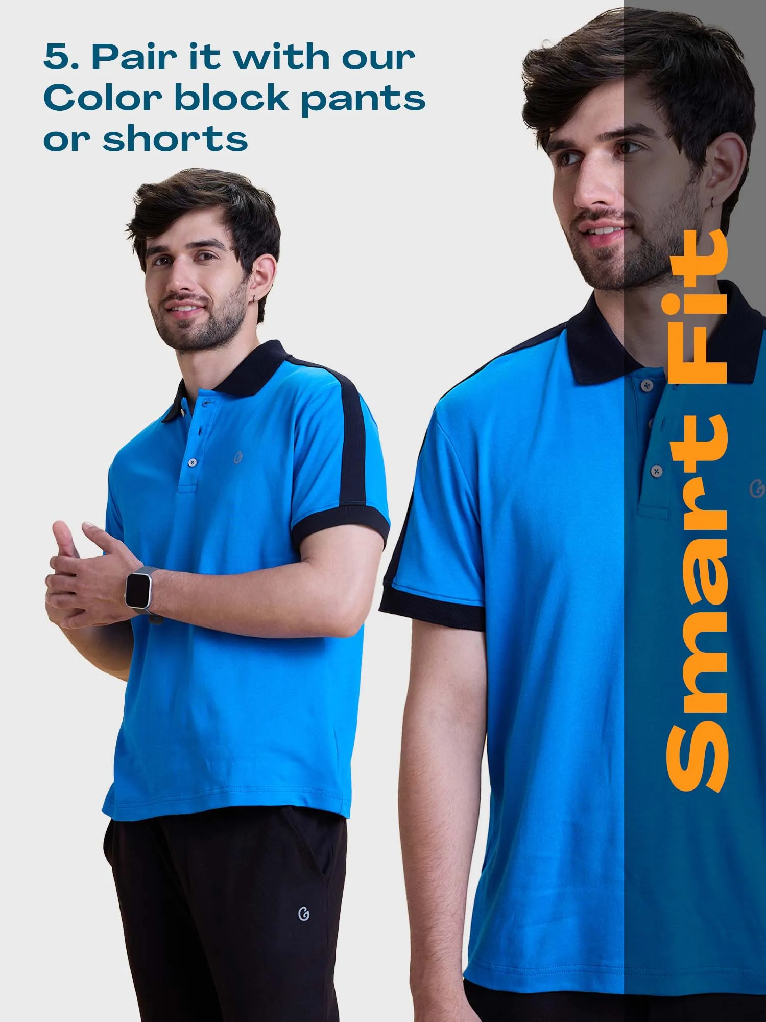 Color Block Regular Fit Polo- Anti Odour