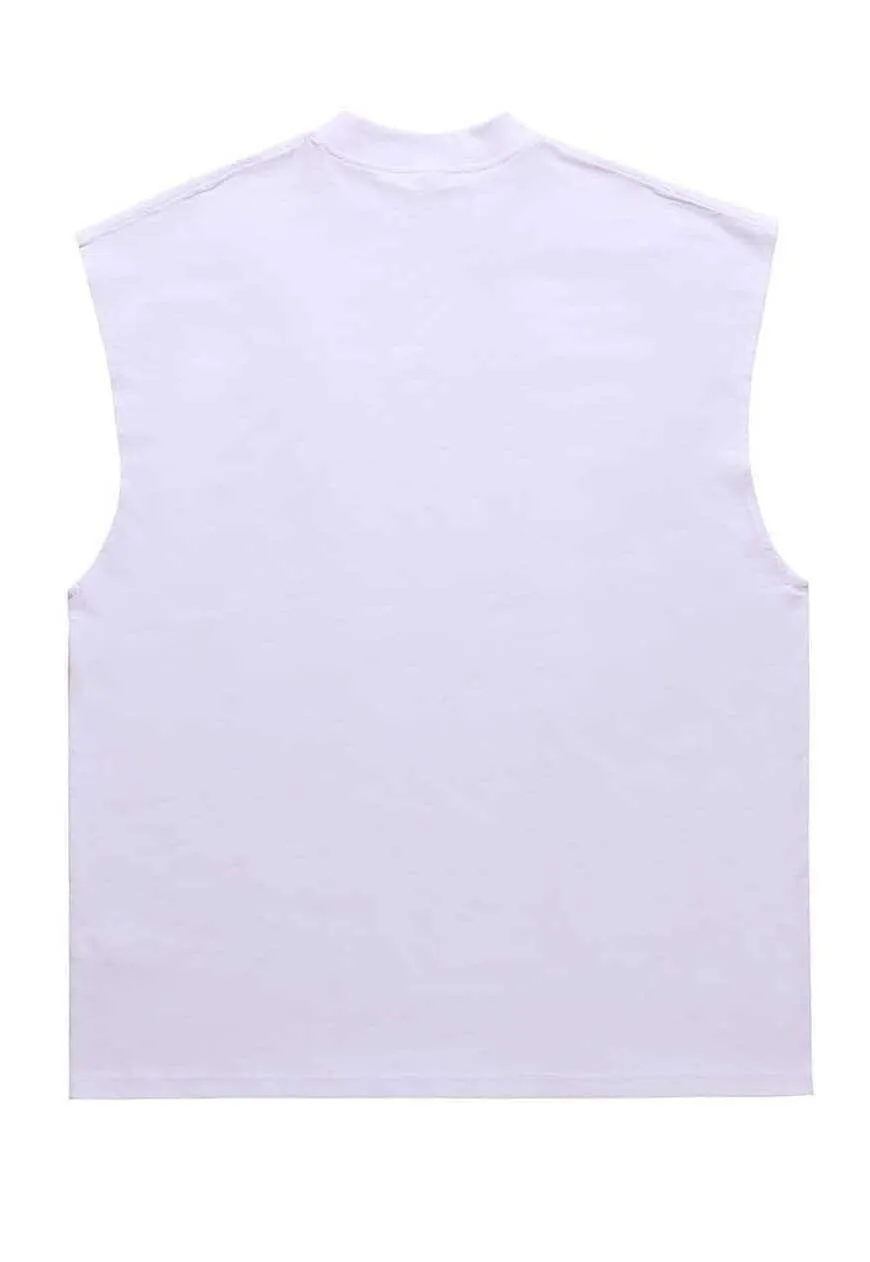 Dollar print sleeveless t-shirt retro tank top surfer vest