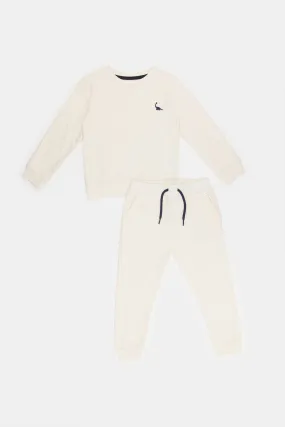 Infant Boys Cream Dino Jogging Suit (2 Piece)