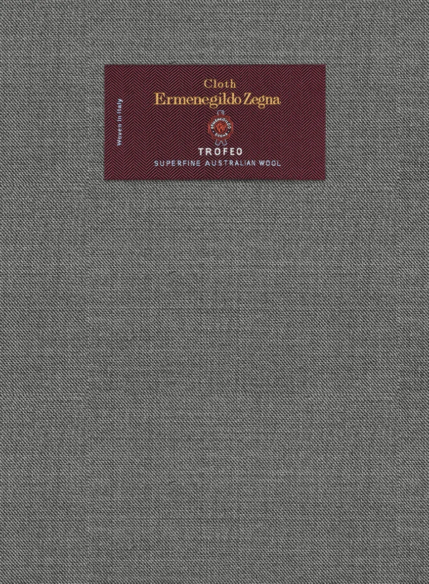 Lanificio Zegna Trofeo Sharkskin Gray Wool Pants