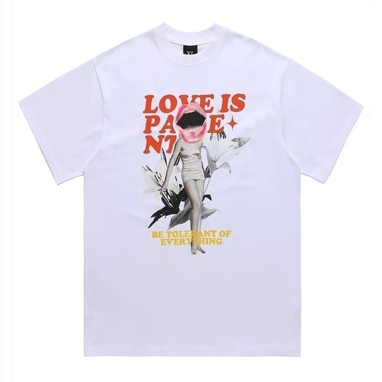 Love slogan tshirt poster print tee grunge pop art top white