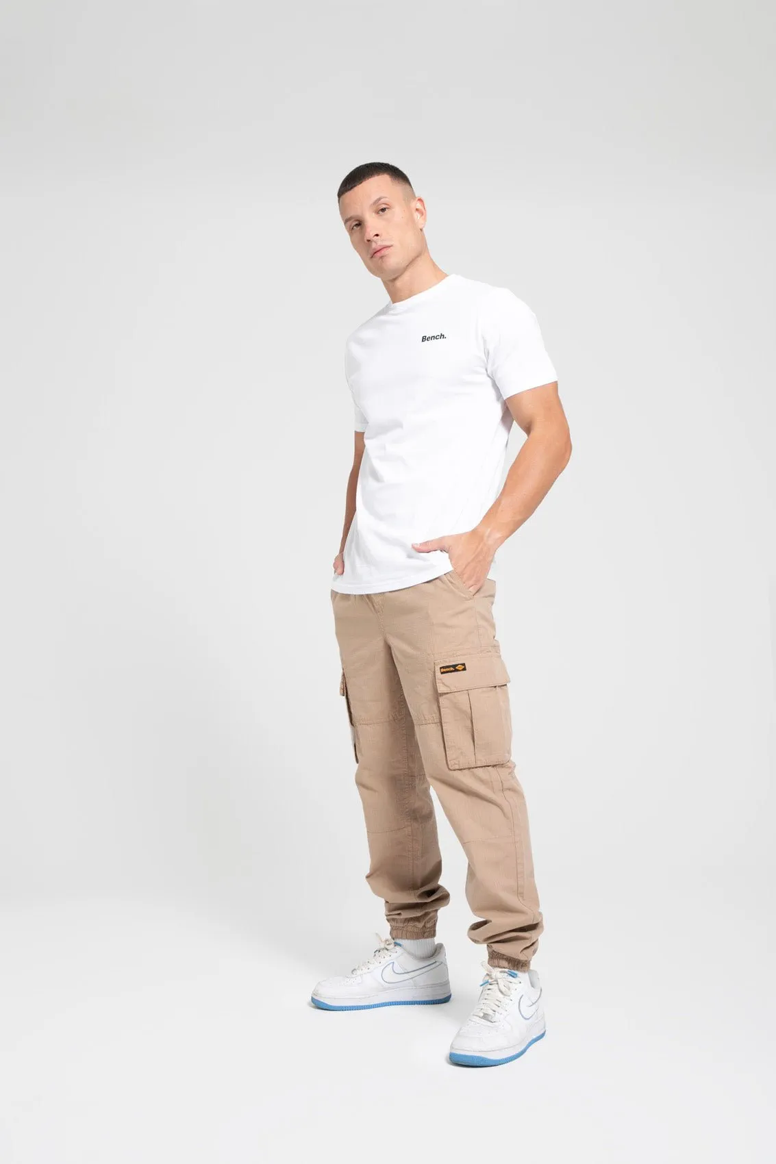 Mens 'DEVVIE' Cargo Pants - STONE