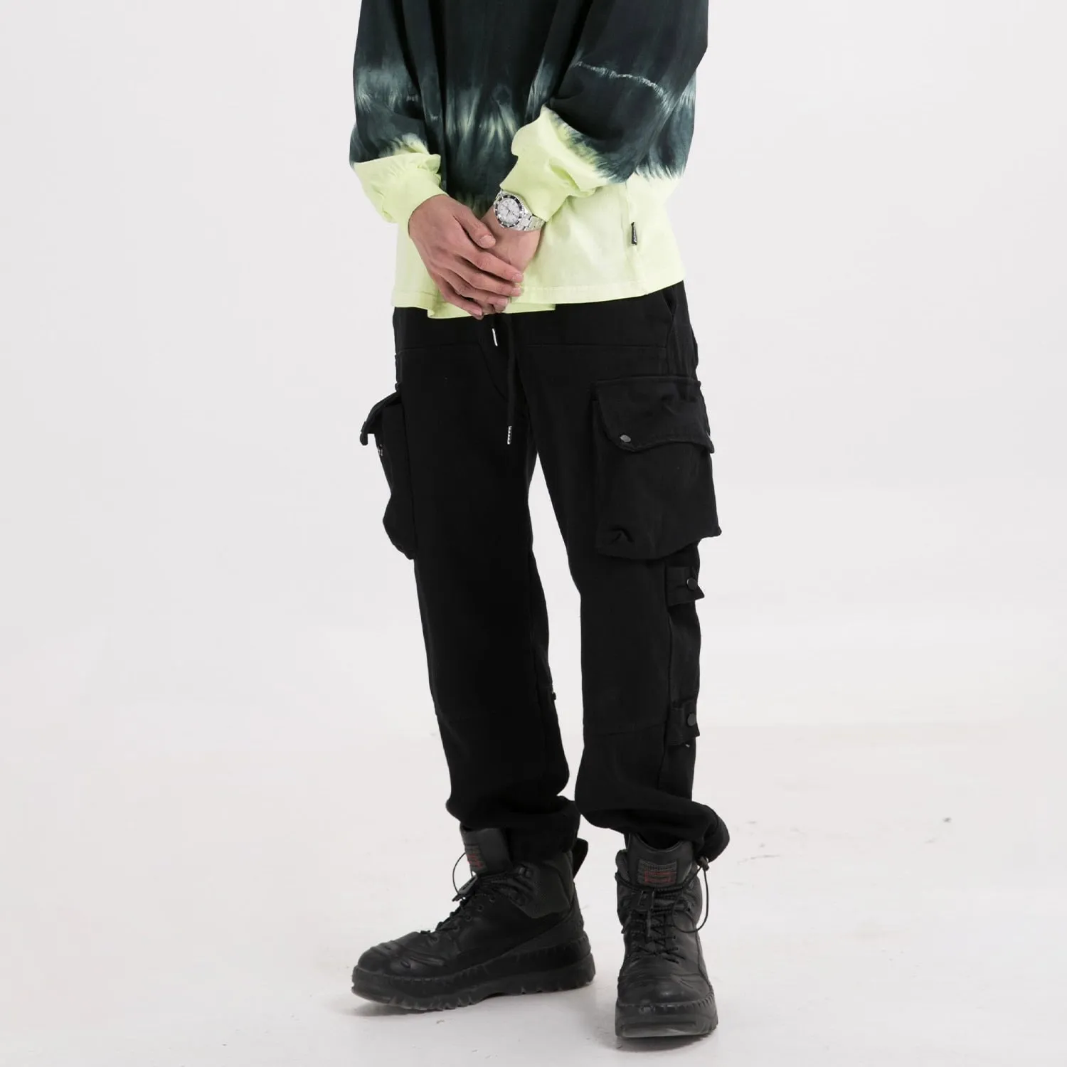 Oversize Cargo Joggers in Black