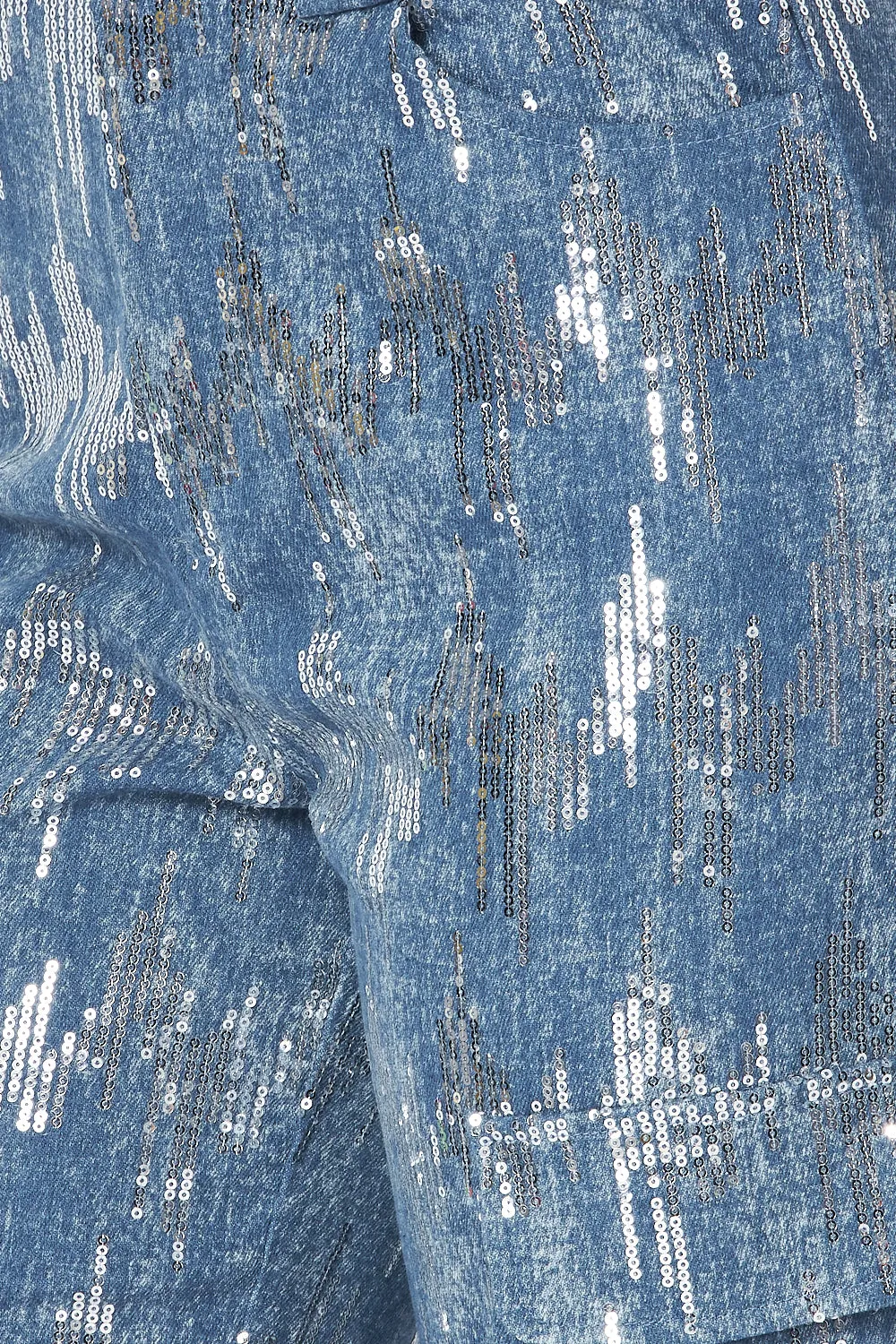 Shailene High Rise Sequin Detail Cargo Denim Pants